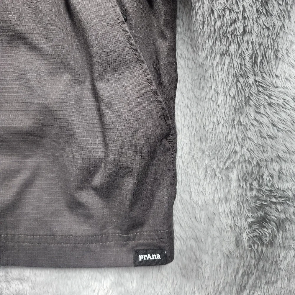 PrAna Jacket Mens XL Gray Hooded Windbreaker Softshell‎ Full Zip Pockets Outdoor